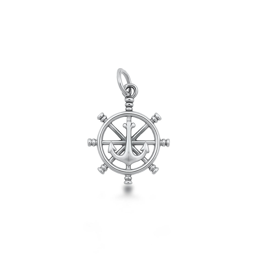 Silver Pendant - Helm & Anchor