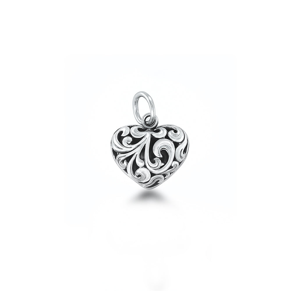 Silver Pendant - Hearts & Vines