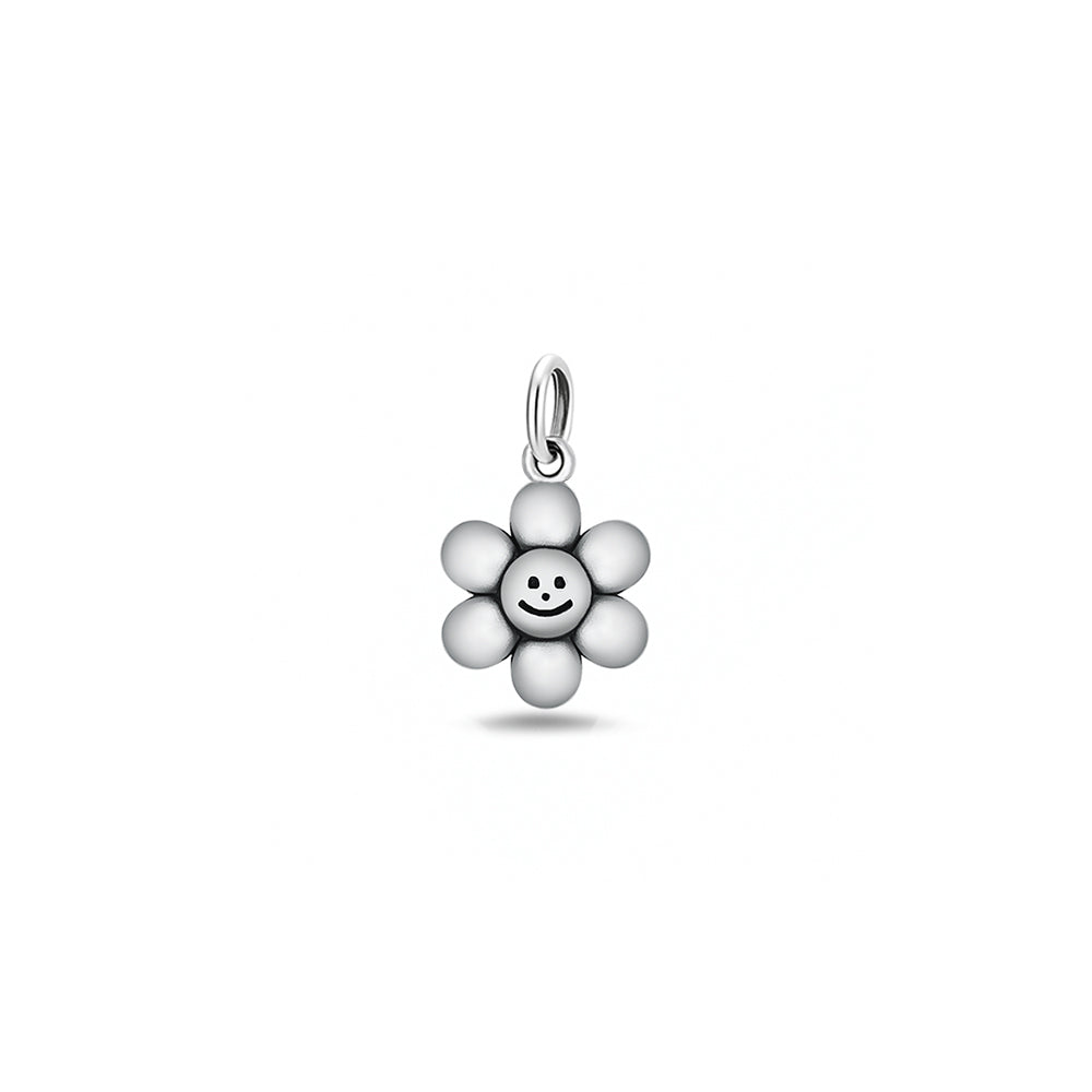Silver Pendant - Happy Face Flower