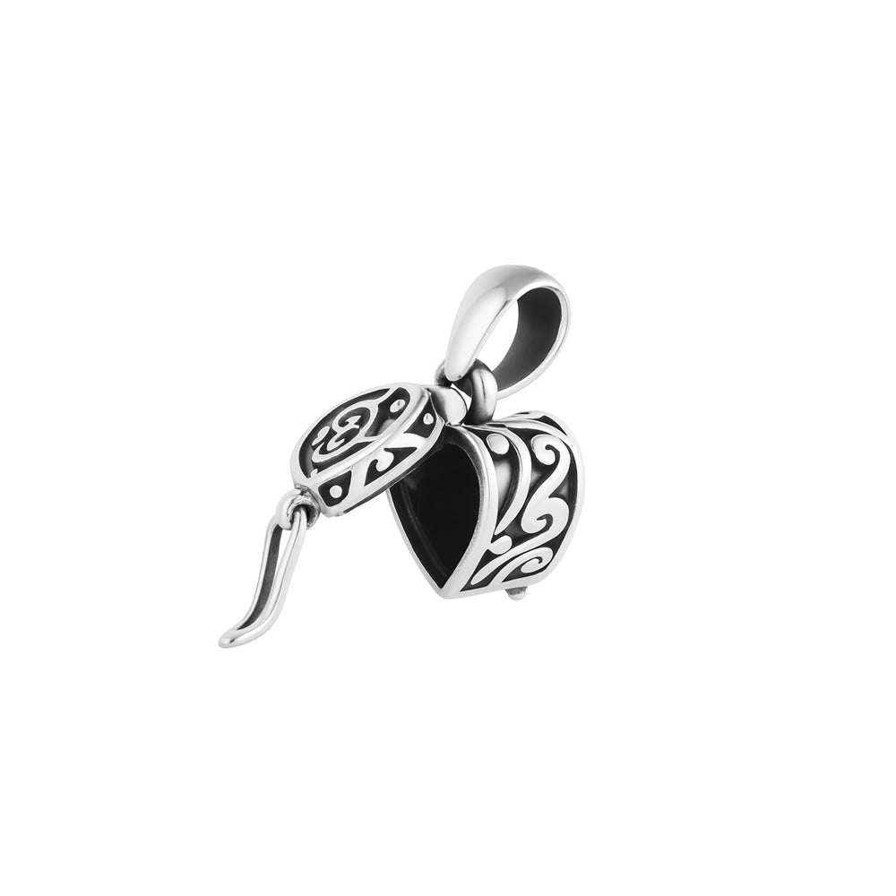 Silver Pendant - Heart Prayer Box