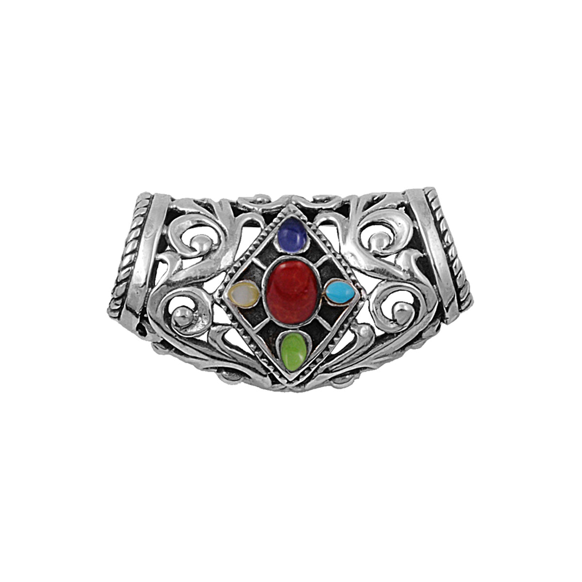 Silver Slide Pendant W/ Stone