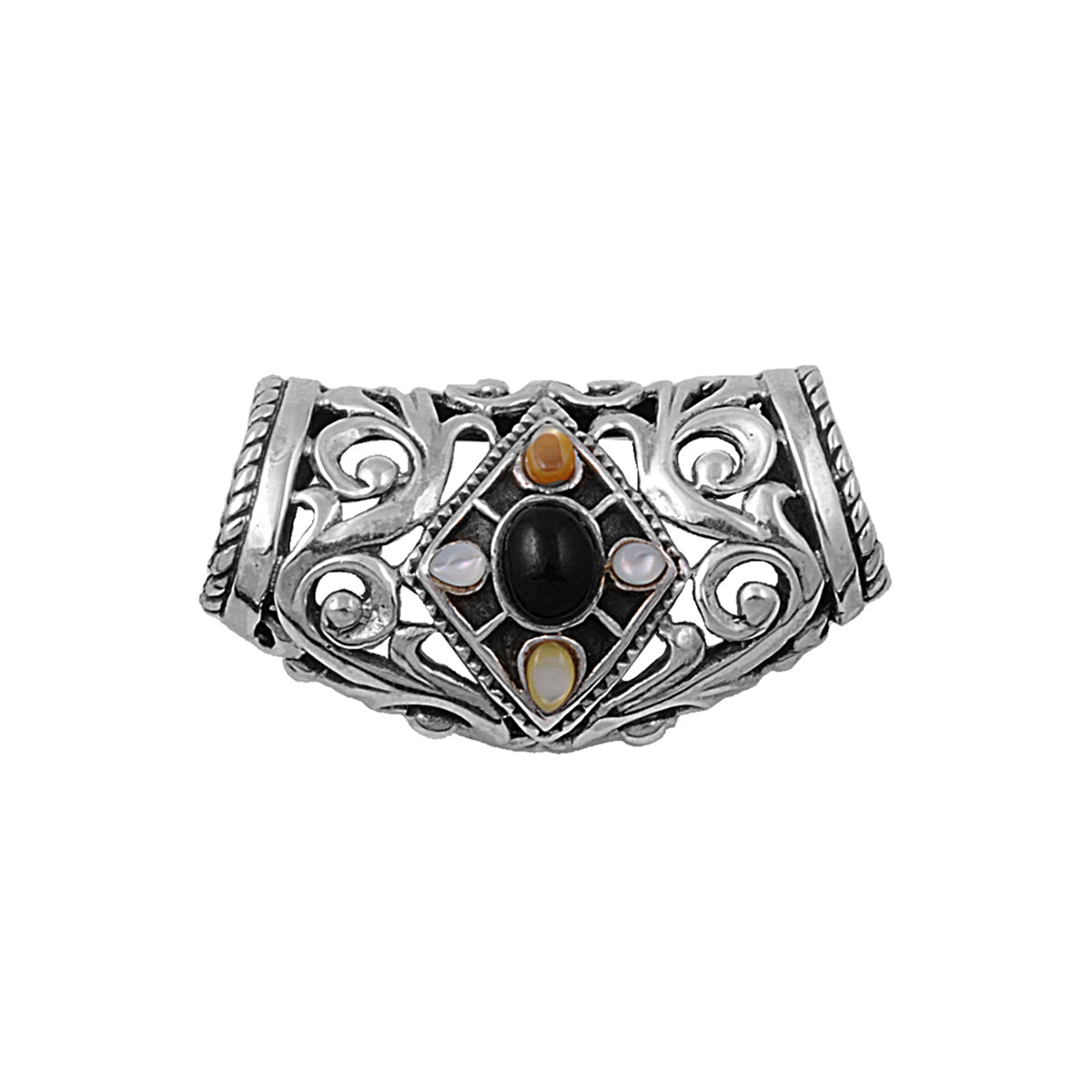 Silver Slide Pendant W/ Stone