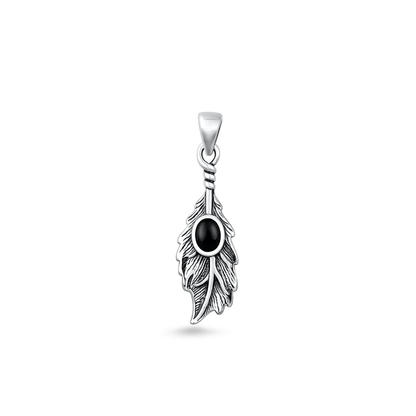 Silver CZ Pendant - Leaf