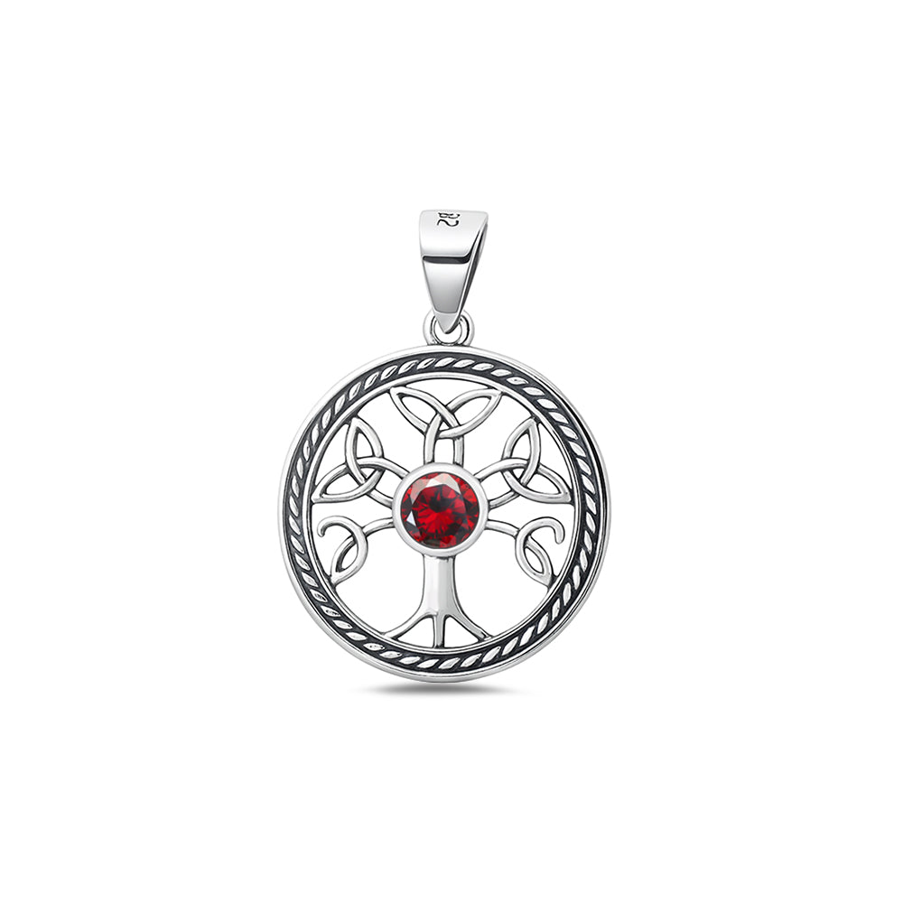 Silver CZ Pendant - Celtic Tree of Life