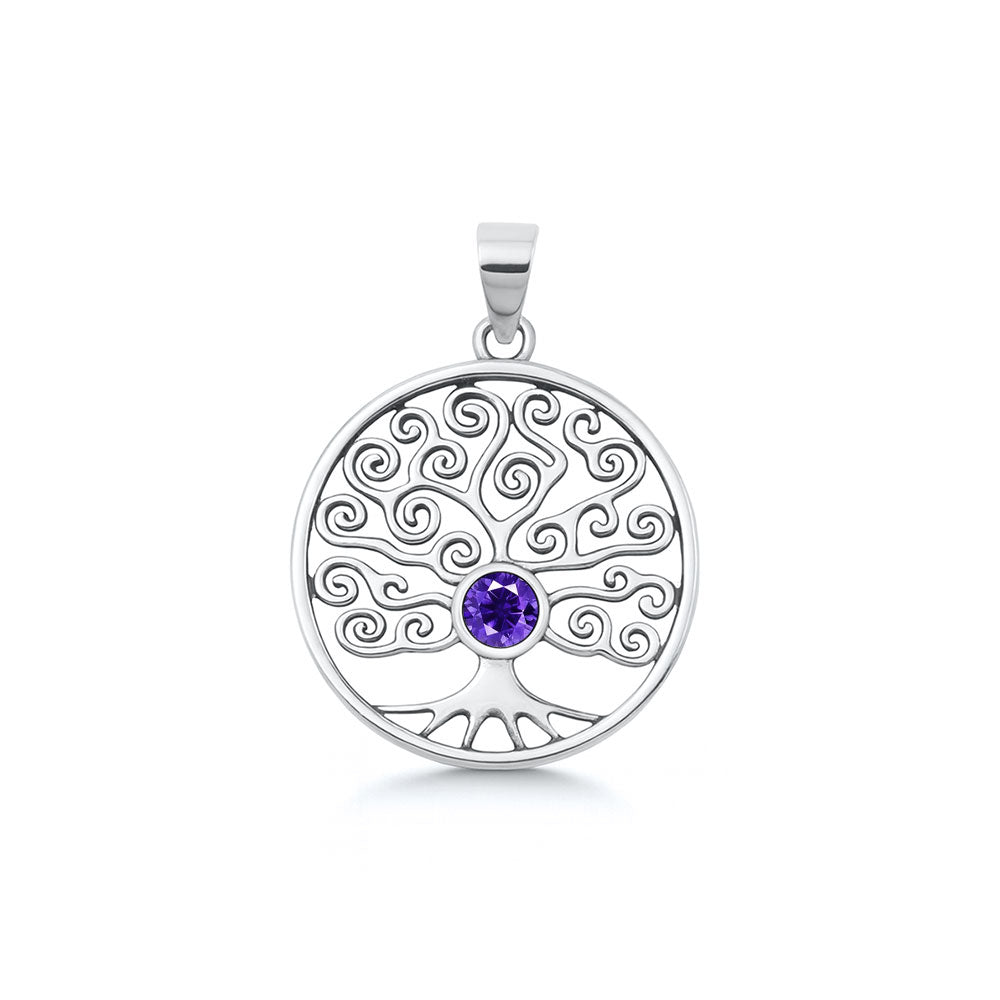 Silver CZ Pendant - Tree of Life