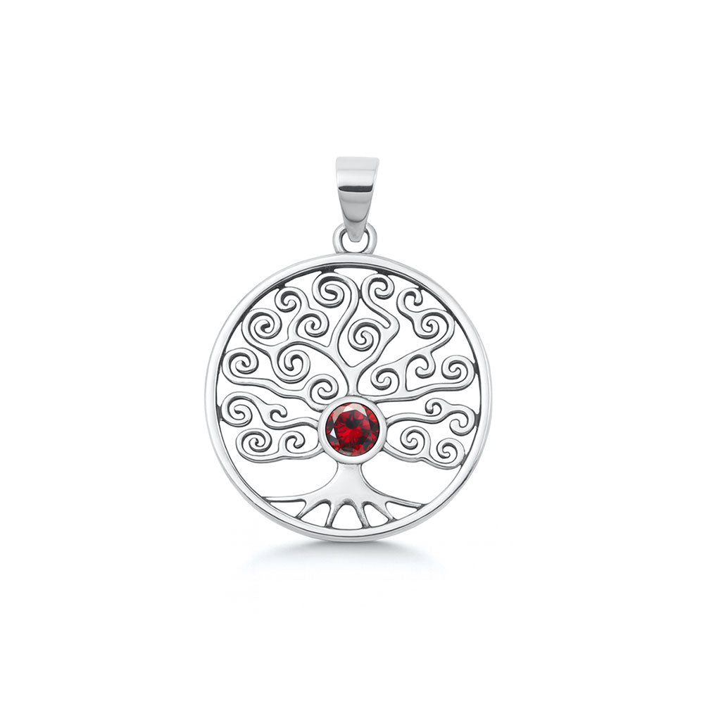 Silver CZ Pendant - Tree of Life