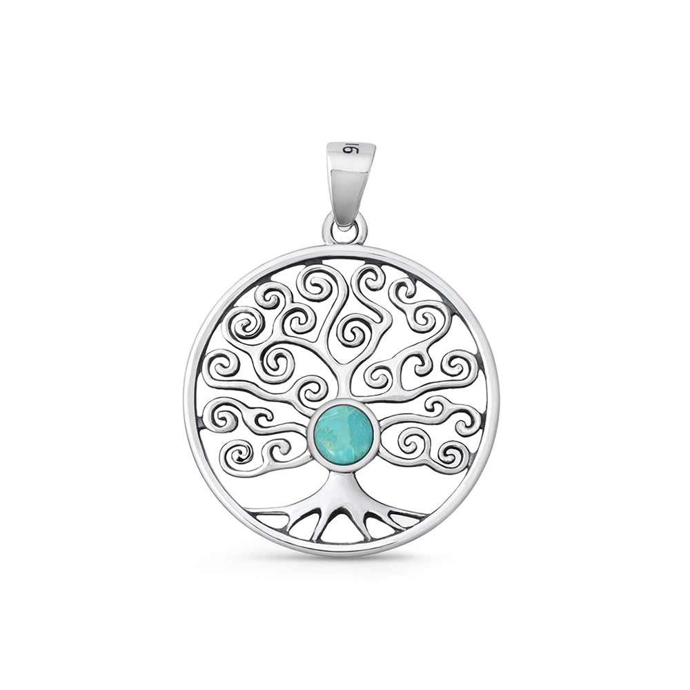 Silver Stone Pendant - Tree of Life