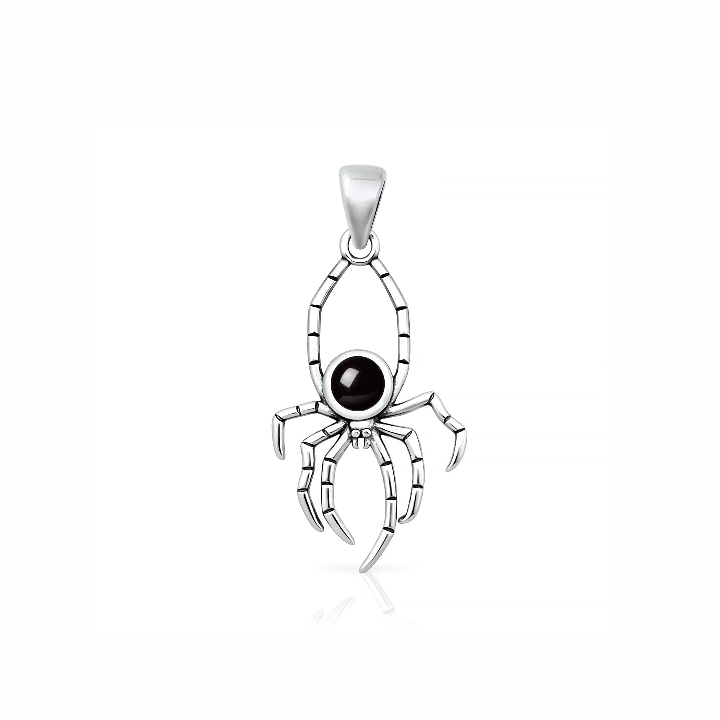 Silver Stone Pendant - Spider