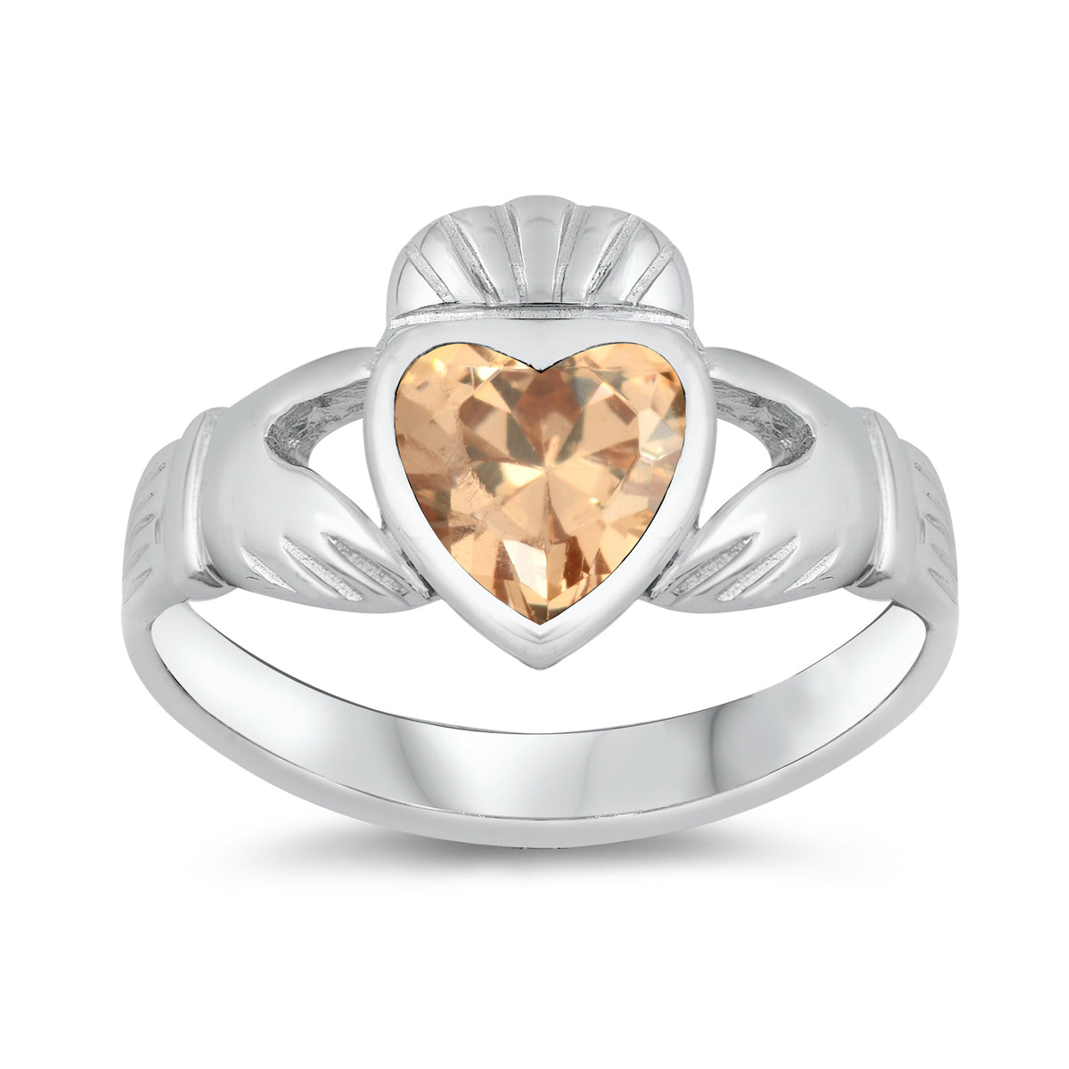 Silver CZ Ring - Claddagh