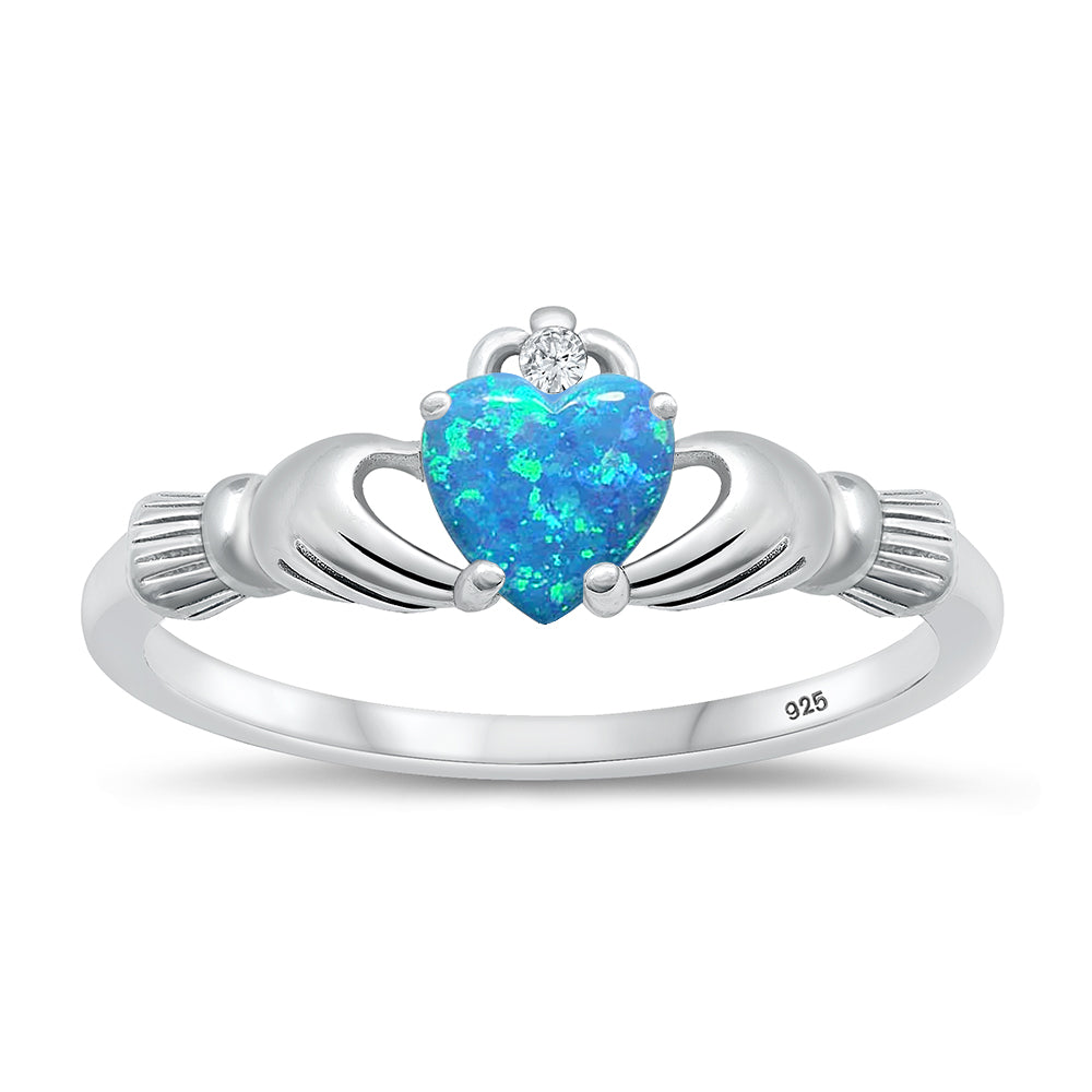 Silver CZ Ring - Claddagh