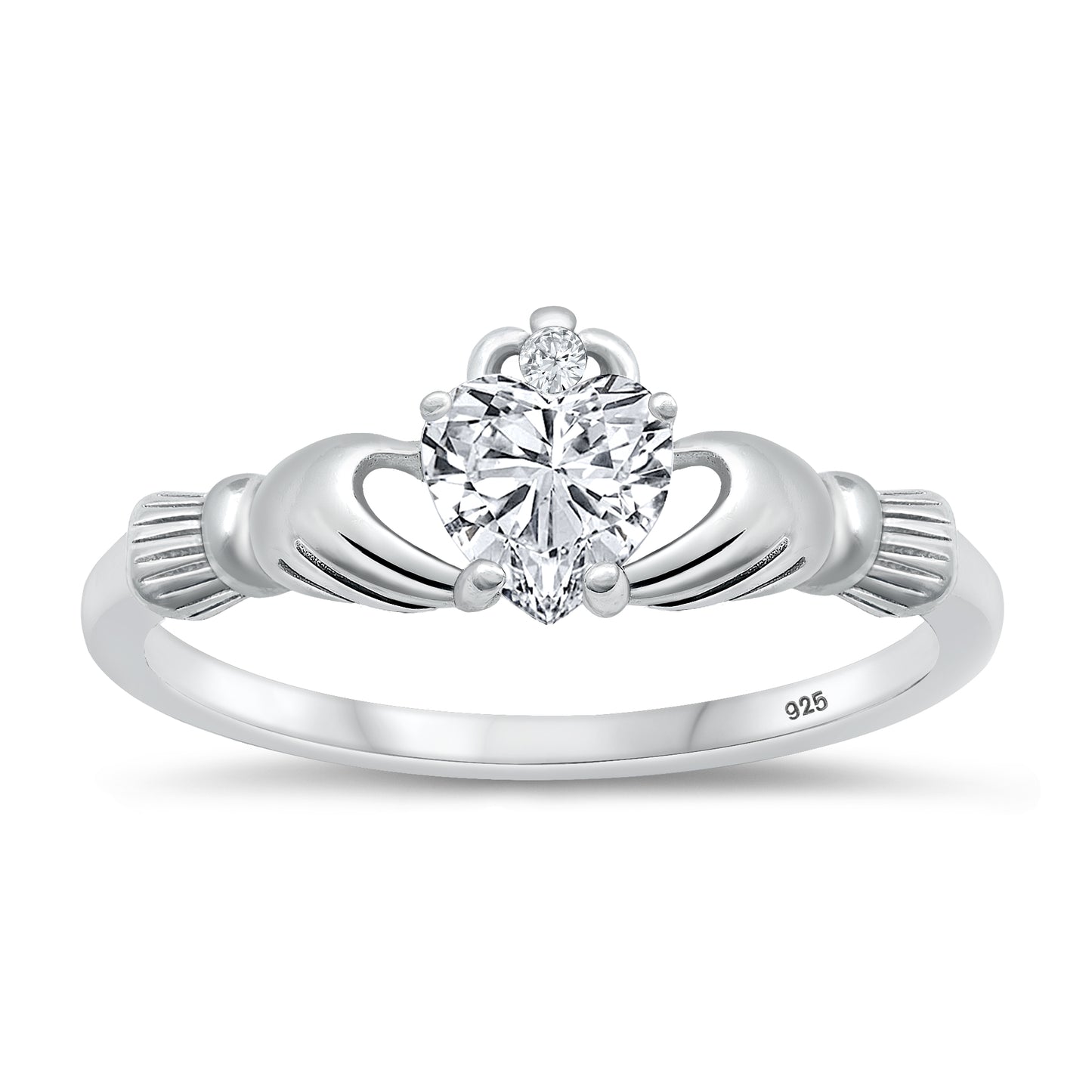Silver CZ Ring - Claddagh