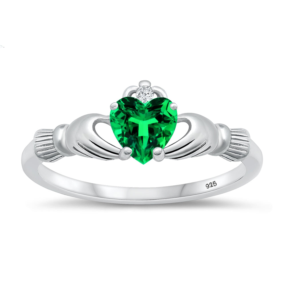 Silver CZ Ring - Claddagh