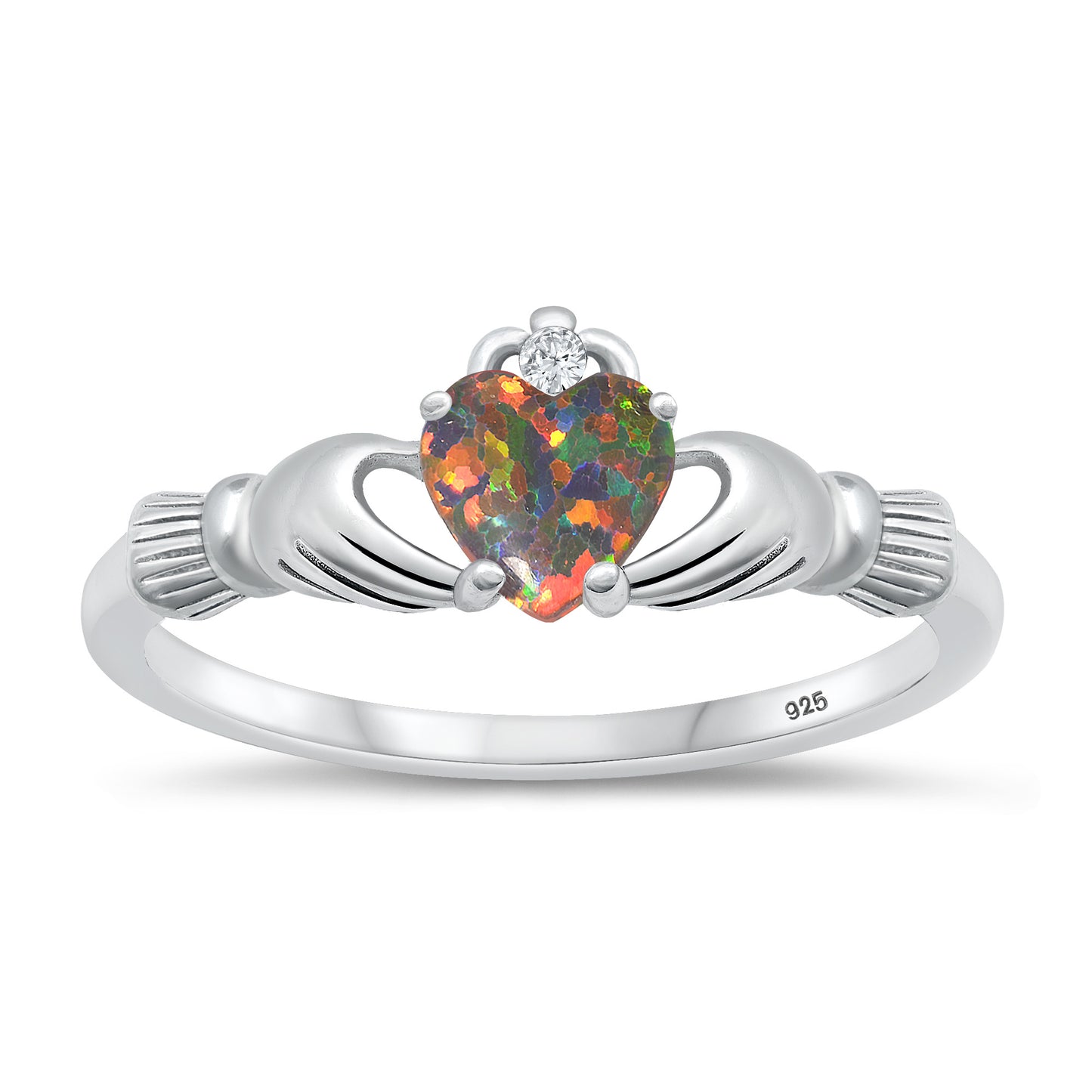 Silver CZ Ring - Claddagh