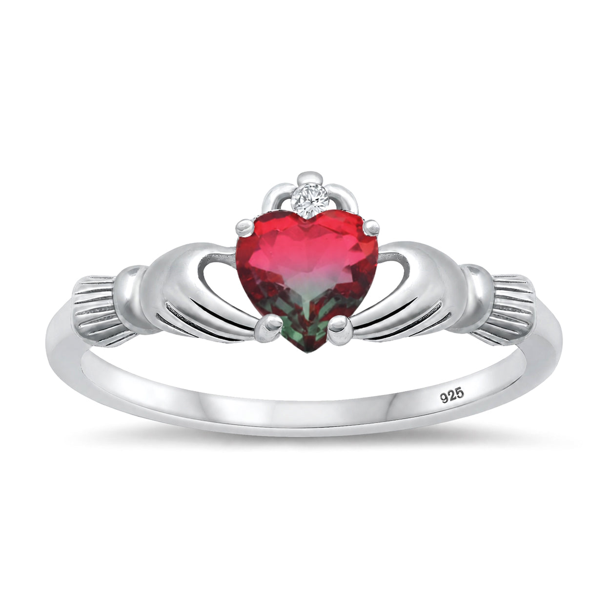 Silver CZ Ring - Claddagh