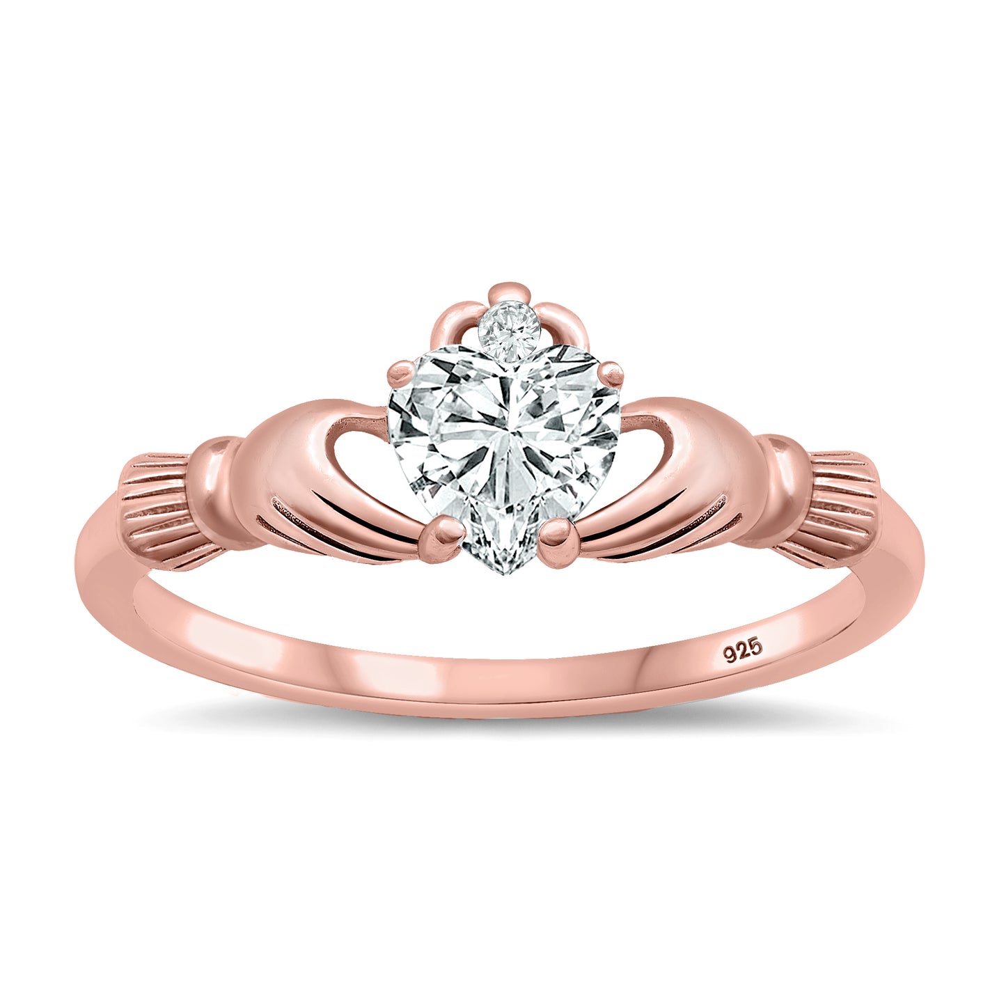 Silver CZ Ring - Claddagh