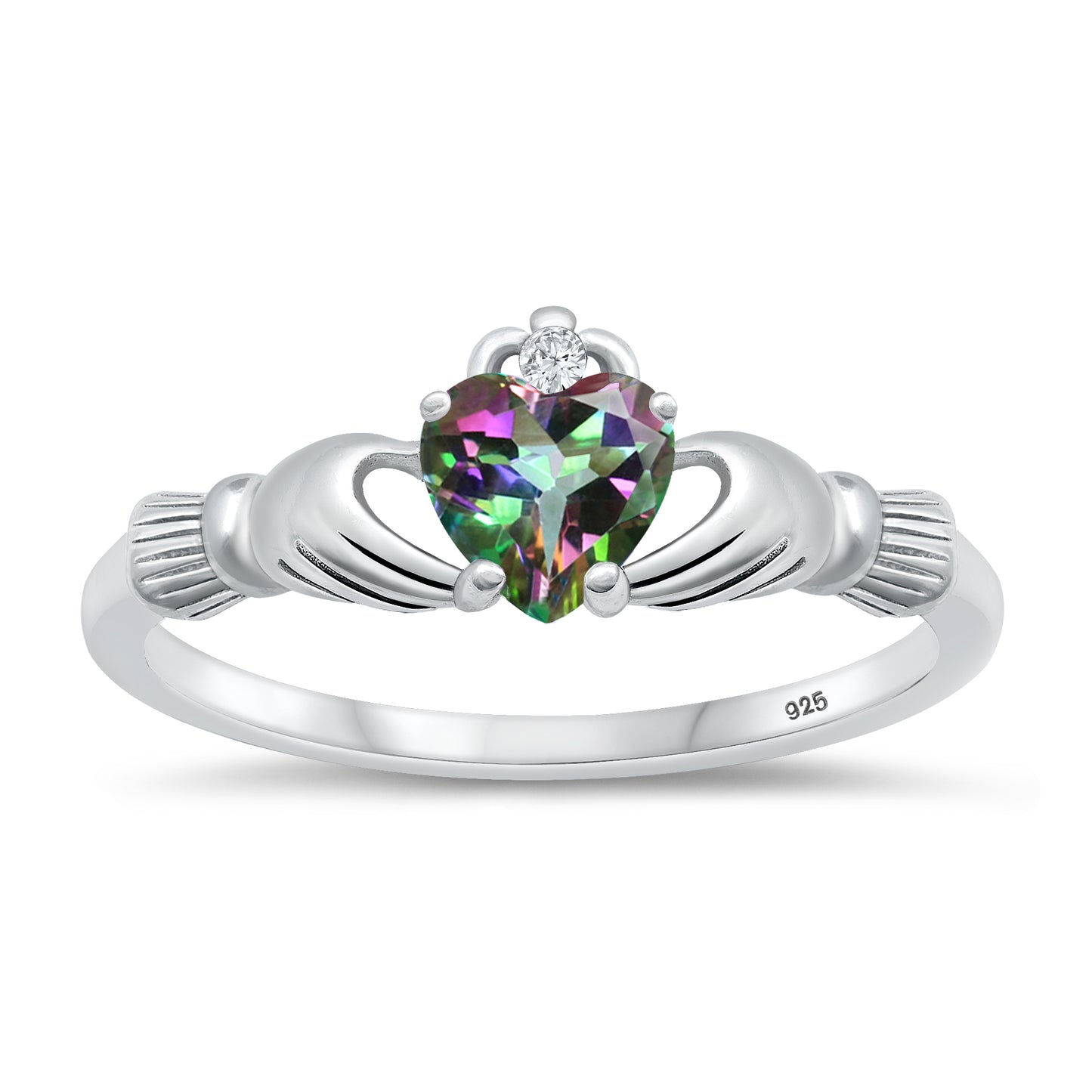 Silver CZ Ring - Claddagh
