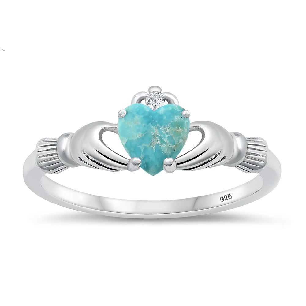 Silver CZ Ring - Claddagh