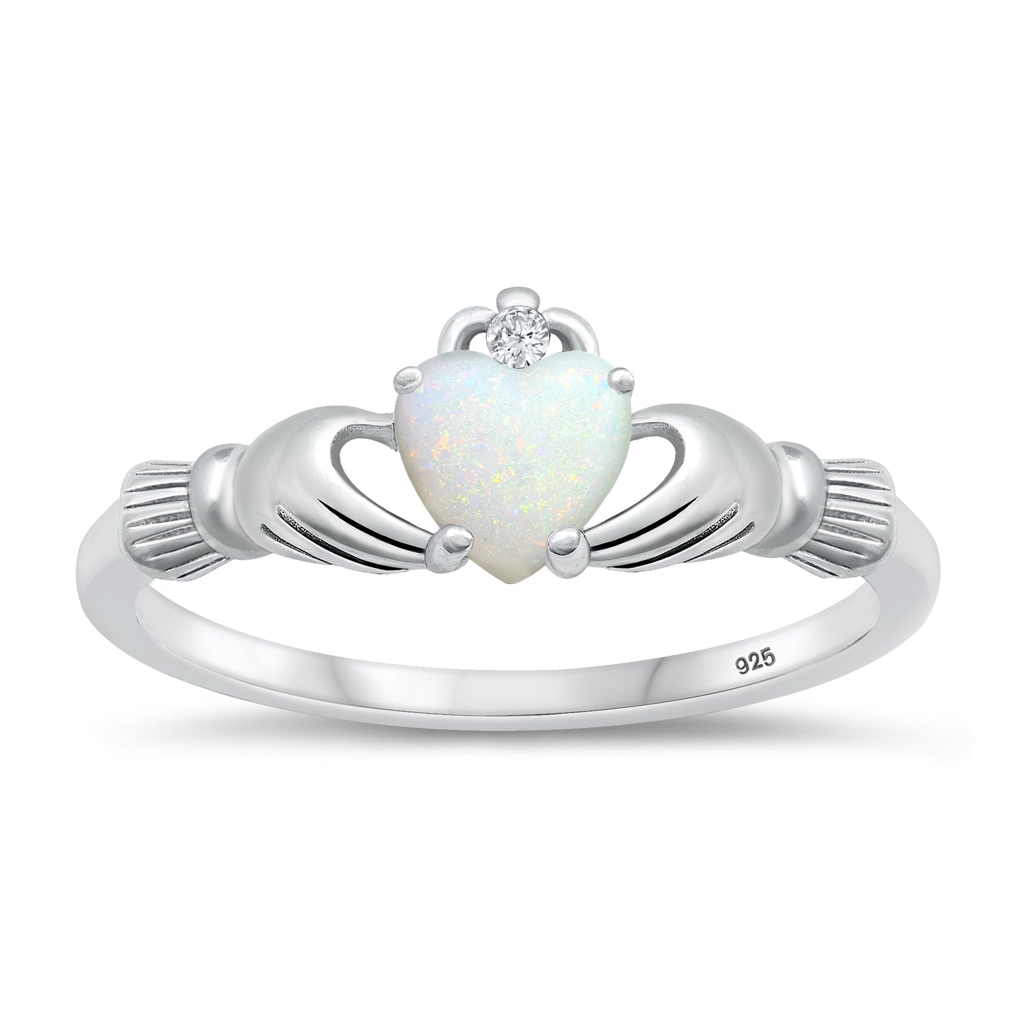 Silver CZ Ring - Claddagh