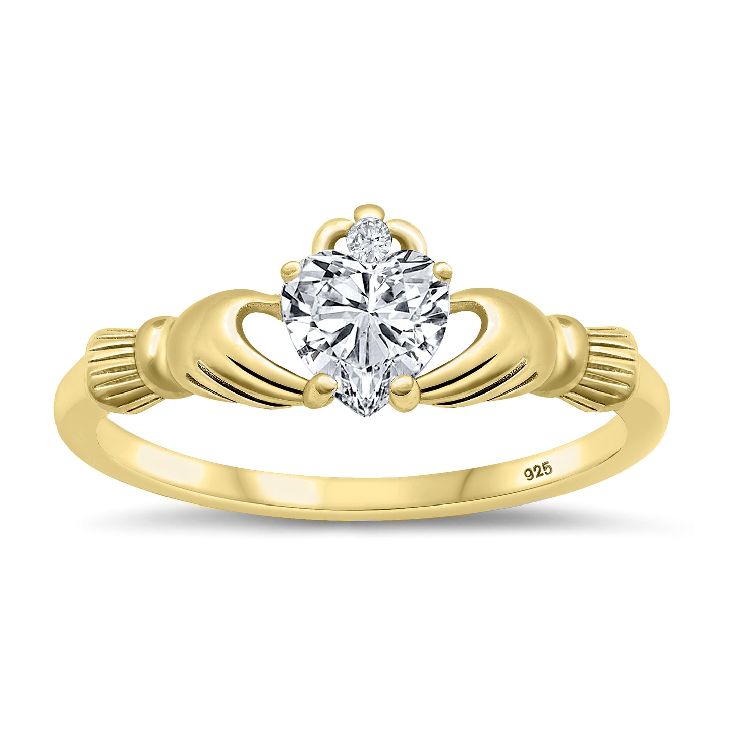 Silver CZ Ring - Claddagh