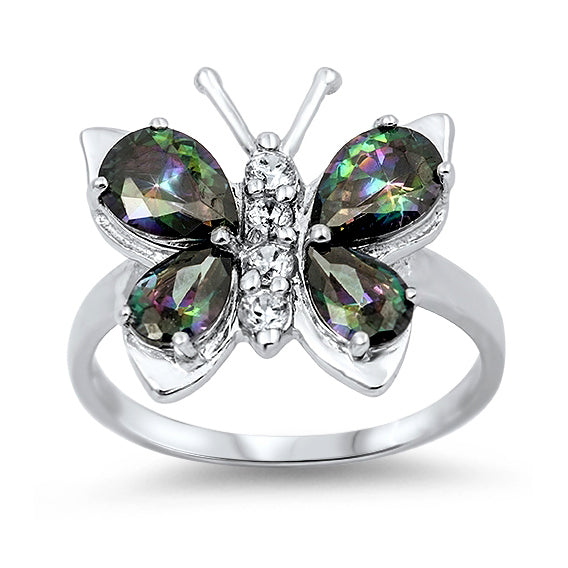 Silver CZ Ring - Butterfly