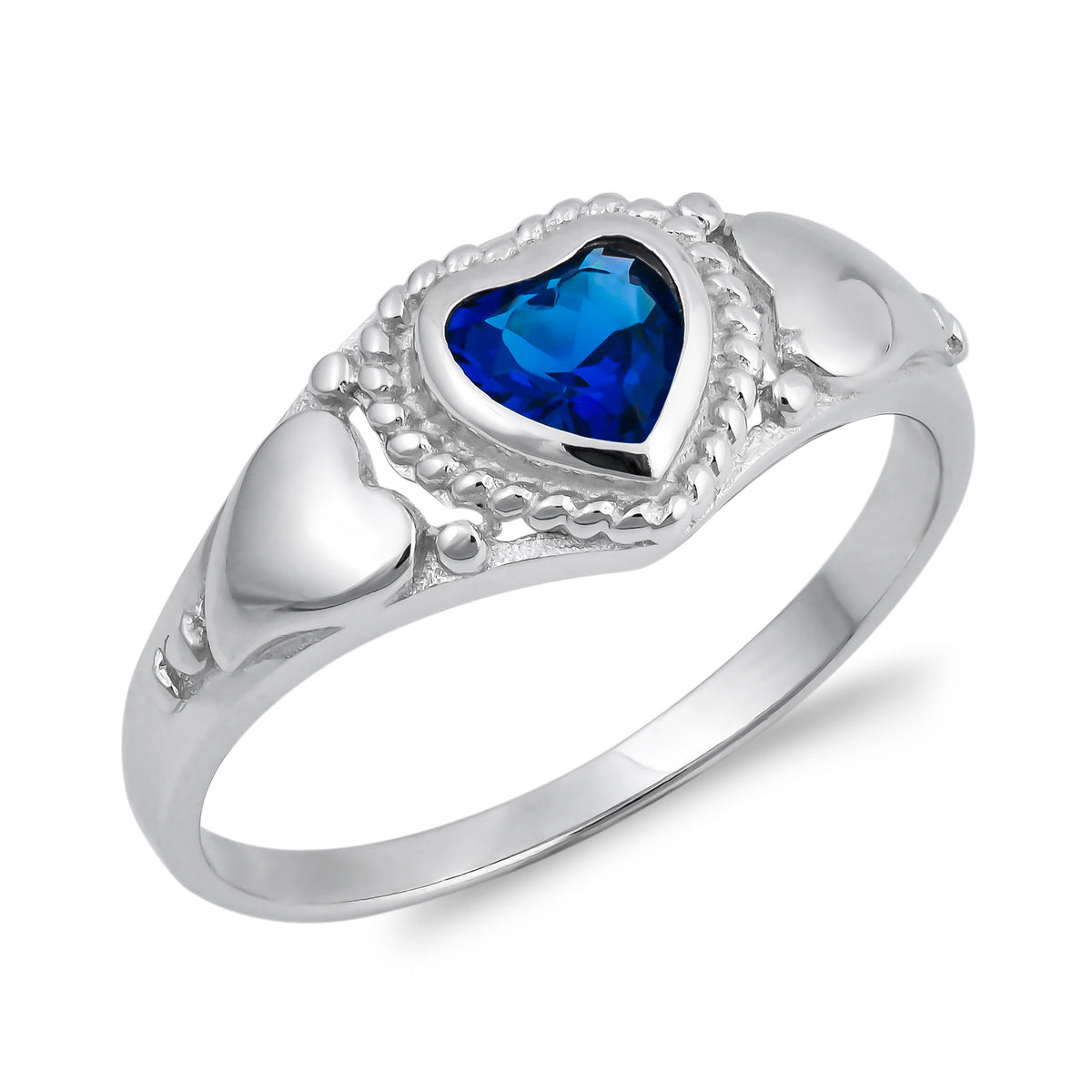 Silver CZ Ring - Heart