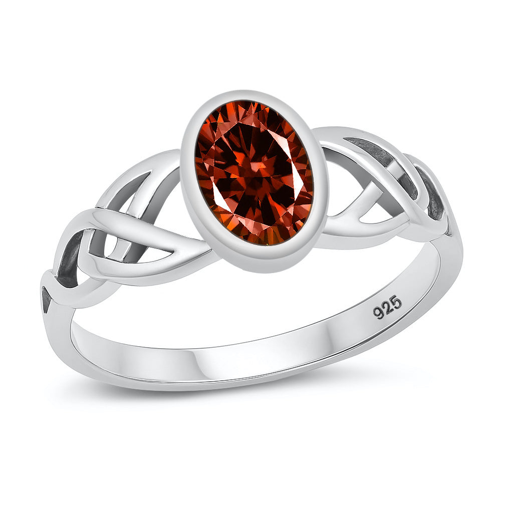 Silver CZ Ring - Celtic Design