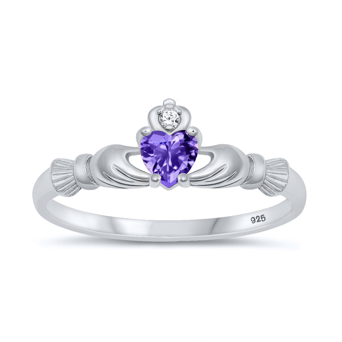 Silver CZ Ring - Claddagh Ring