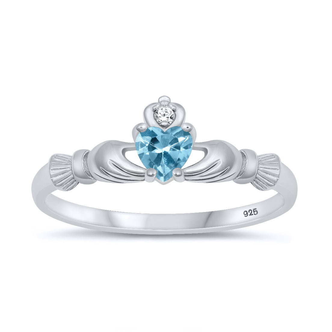 Silver CZ Ring - Claddagh Ring