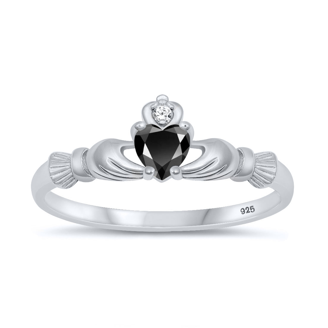 Silver CZ Ring - Claddagh Ring