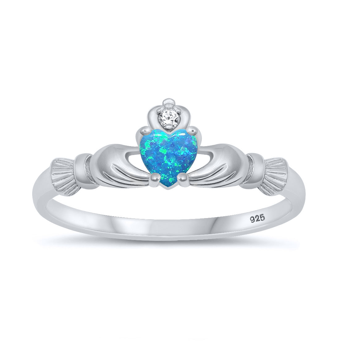 Silver CZ Ring - Claddagh Ring