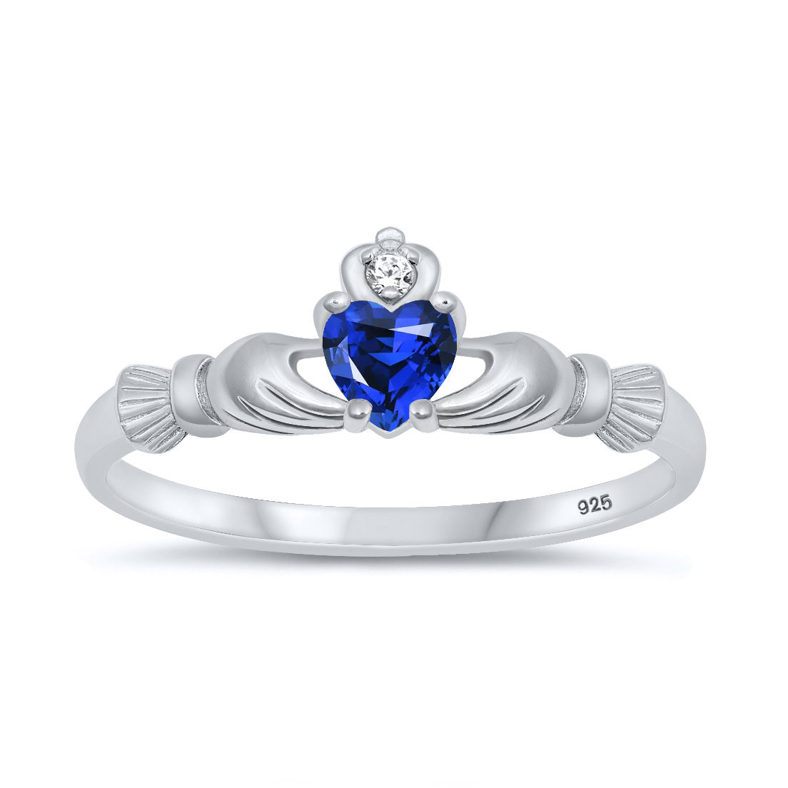 Silver CZ Ring - Claddagh Ring