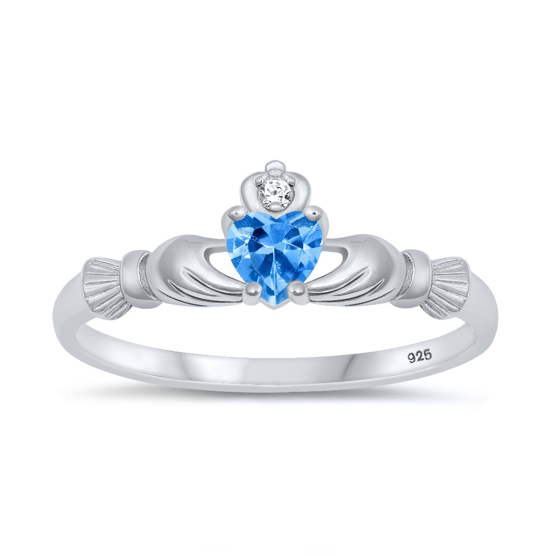 Silver CZ Ring - Claddagh Ring