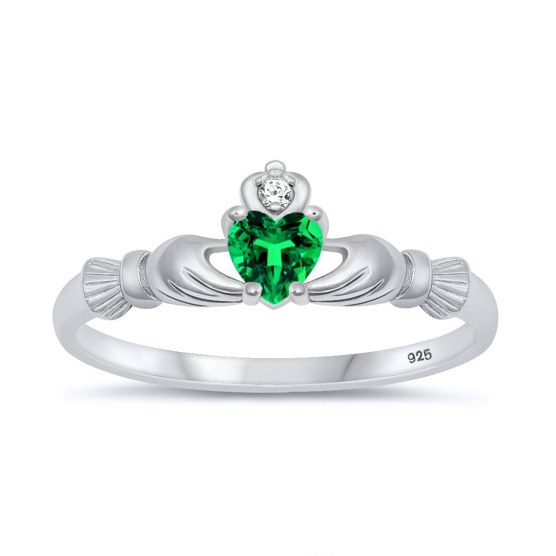 Silver CZ Ring - Claddagh Ring