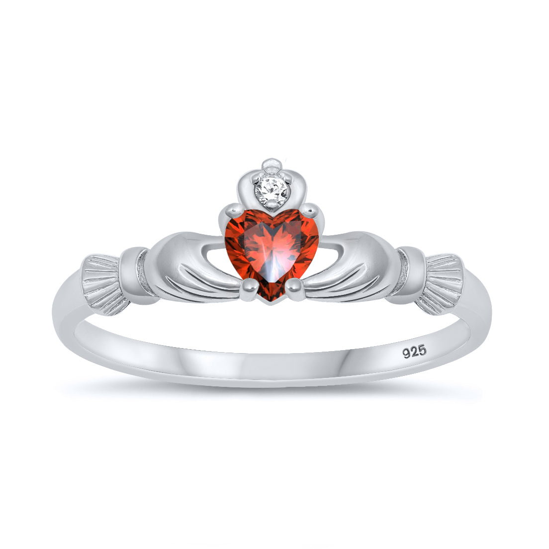Silver CZ Ring - Claddagh Ring