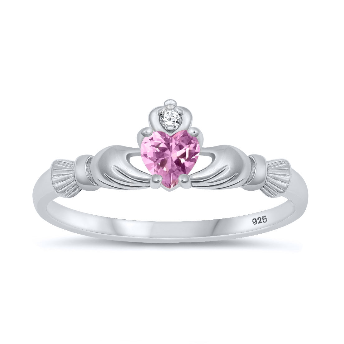 Silver CZ Ring - Claddagh Ring