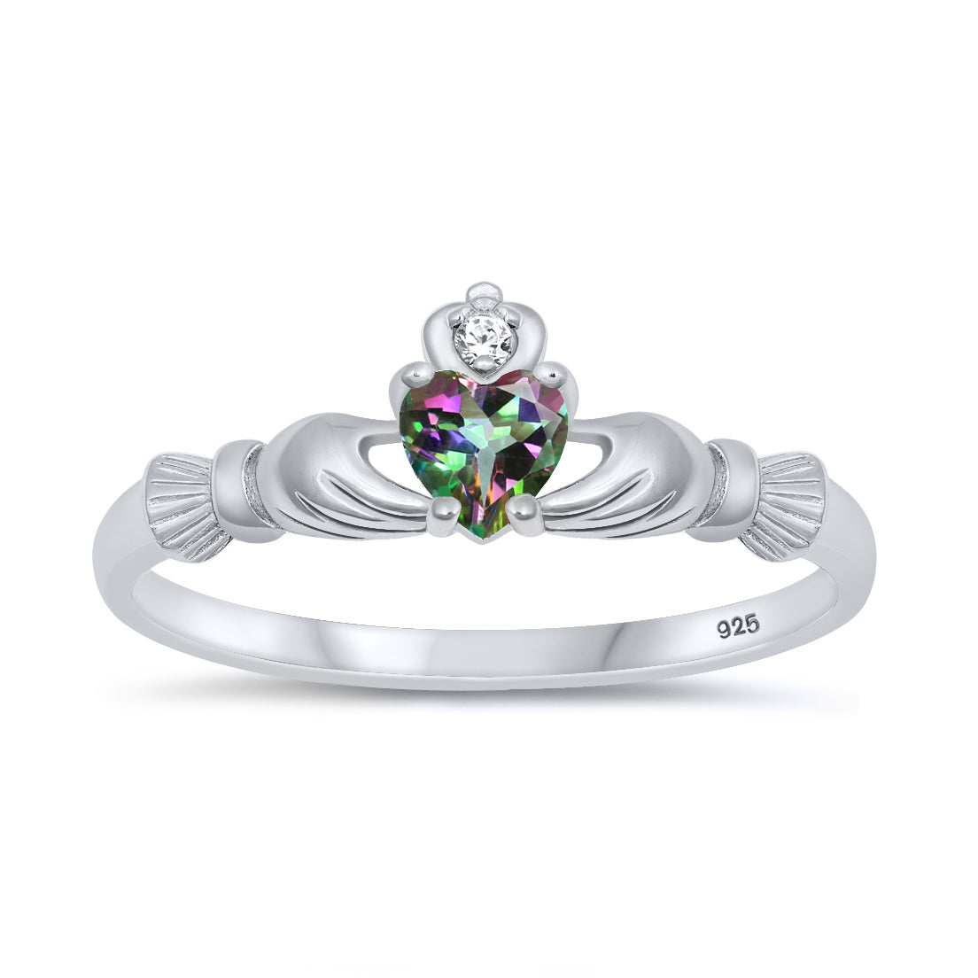 Silver CZ Ring - Claddagh Ring