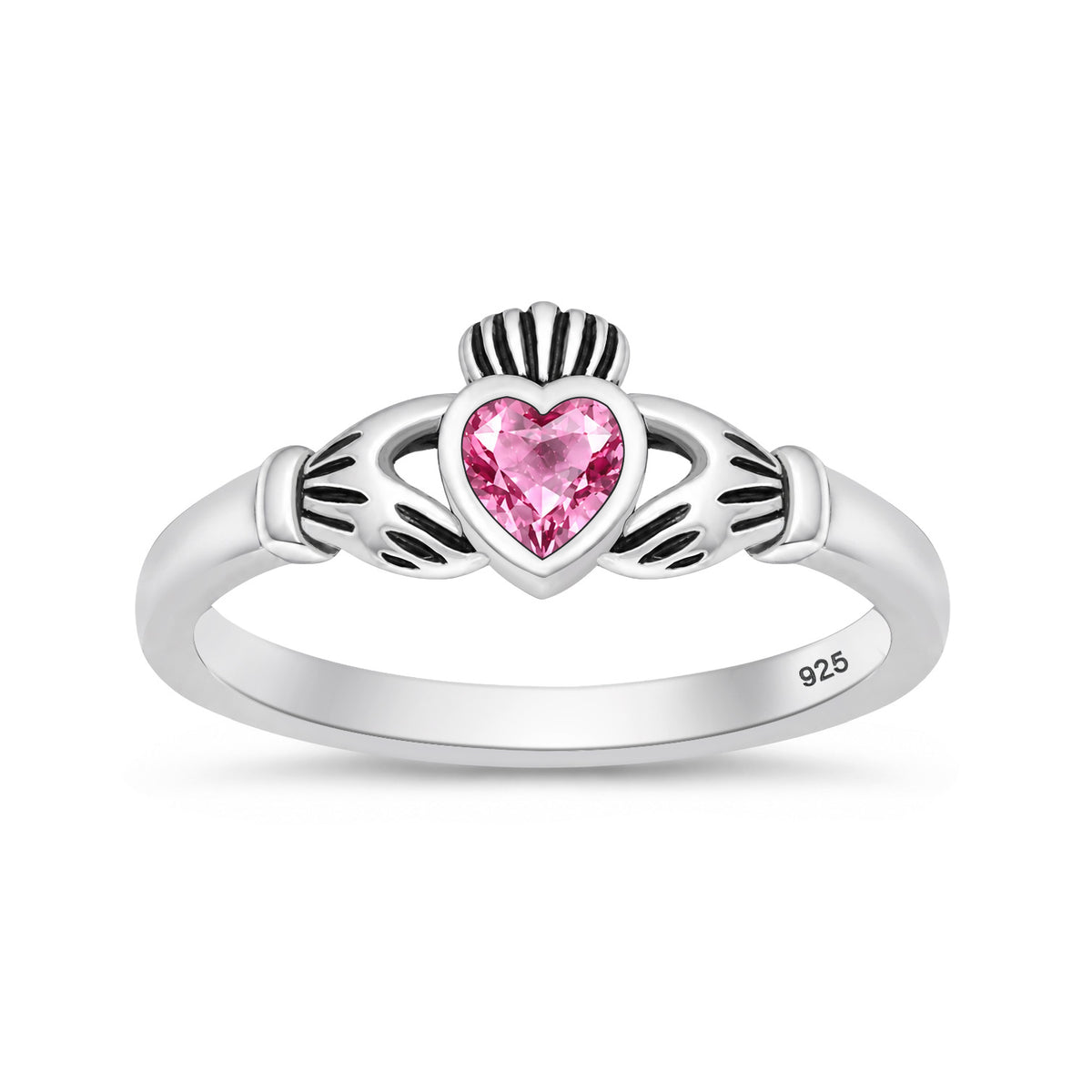 Silver CZ Ring - Claddagh