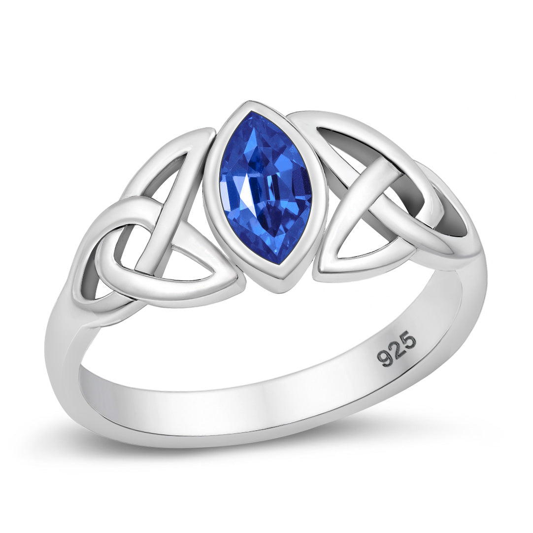 Silver CZ Ring - Celtic Design