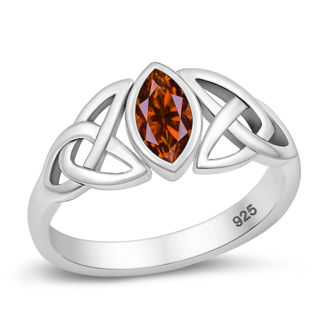Silver CZ Ring - Celtic Design