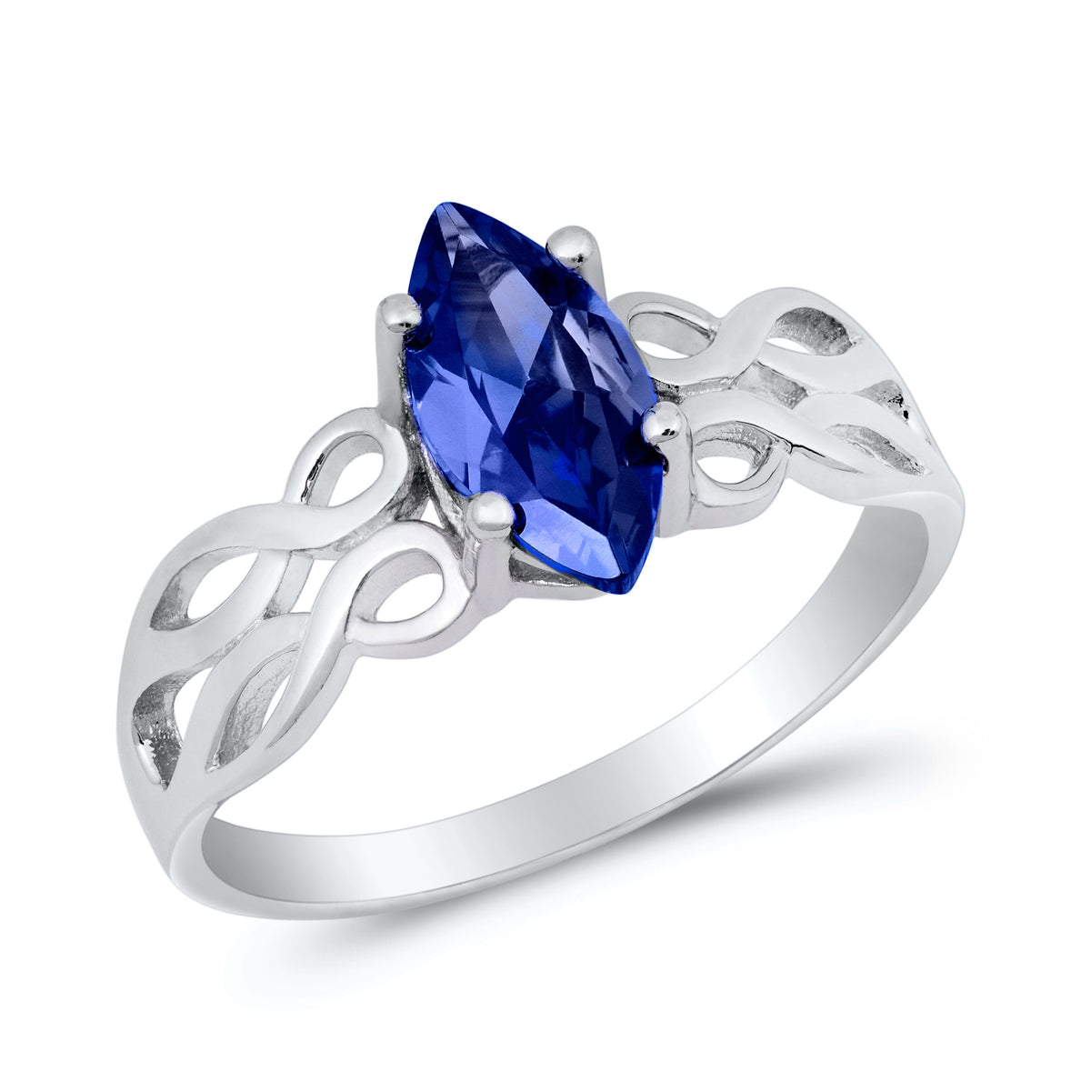 Silver CZ Ring - Celtic Design