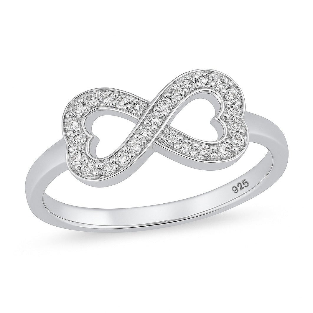 Silver Infinity Heart Ring