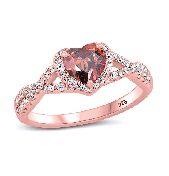 Silver CZ Ring - Heart