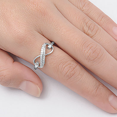 Silver CZ Infinity Ring