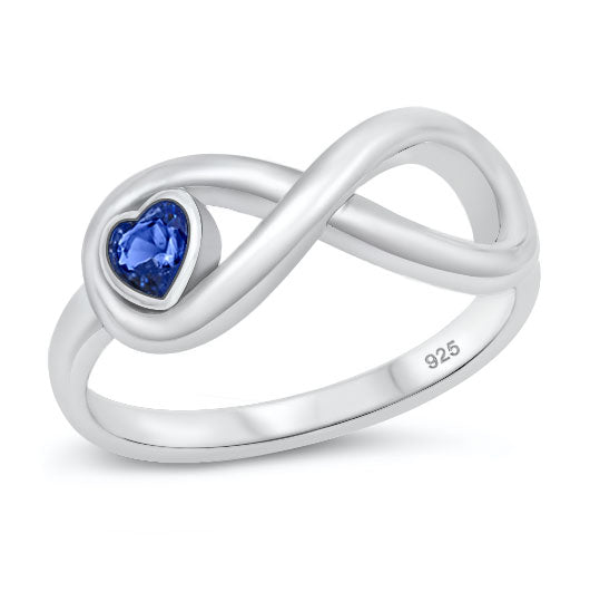 Silver CZ Ring - Heart Infinity