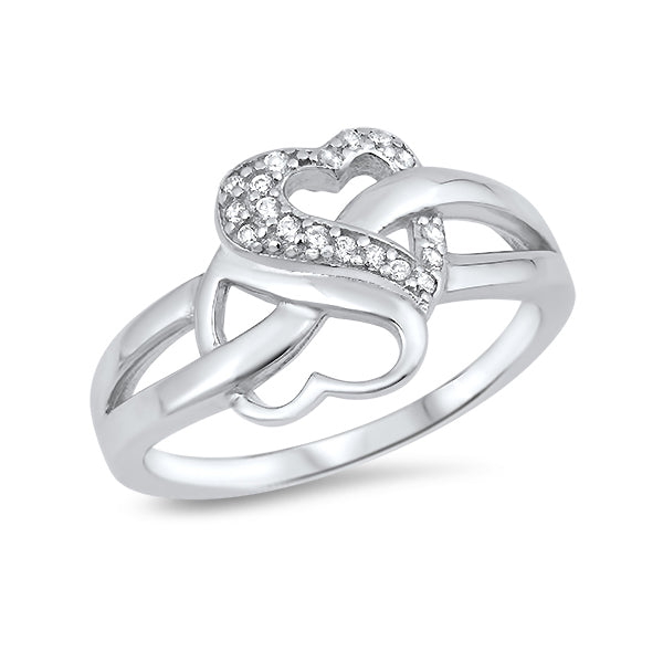 Silver CZ Ring - Heart