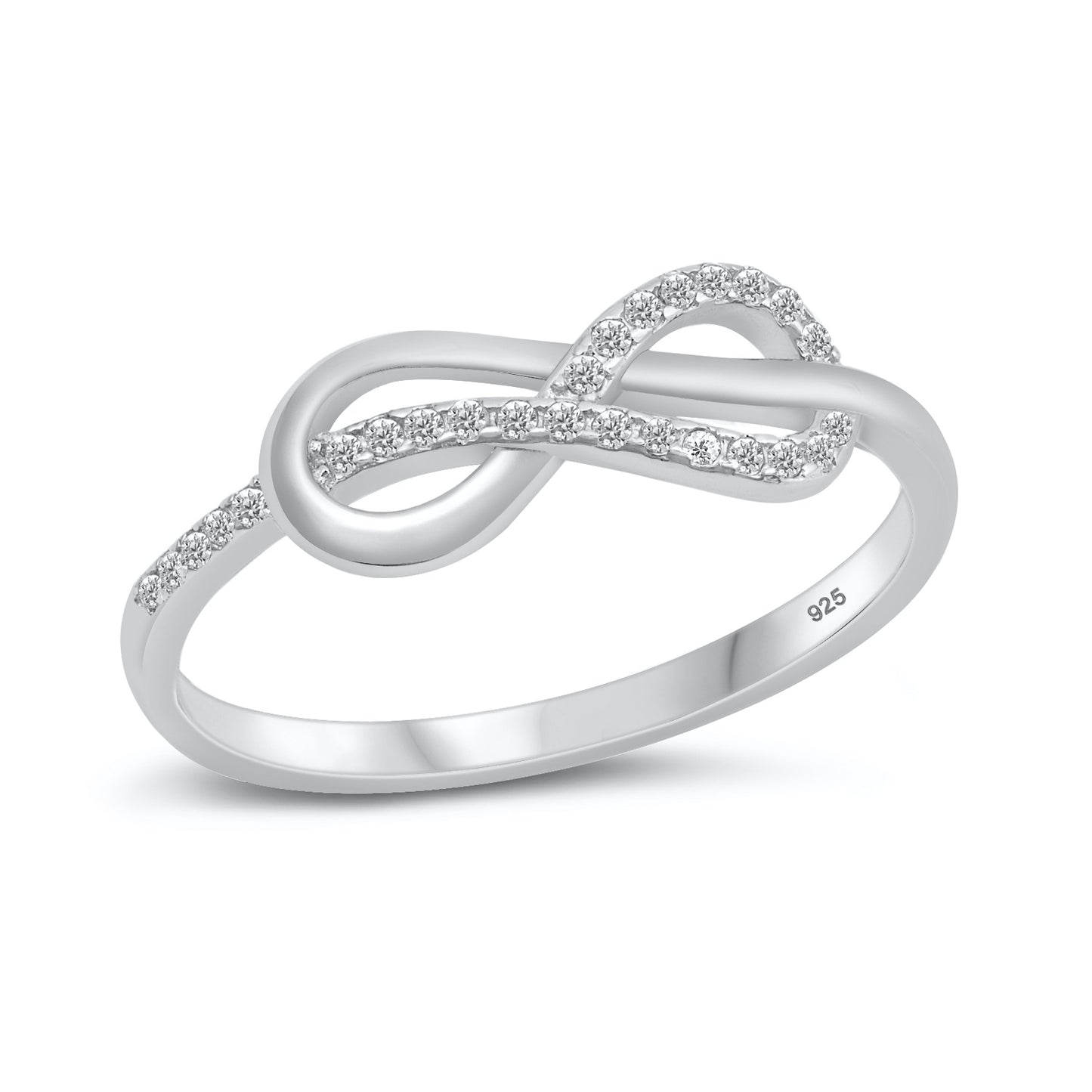 Silver CZ Ring - Infinity Knot