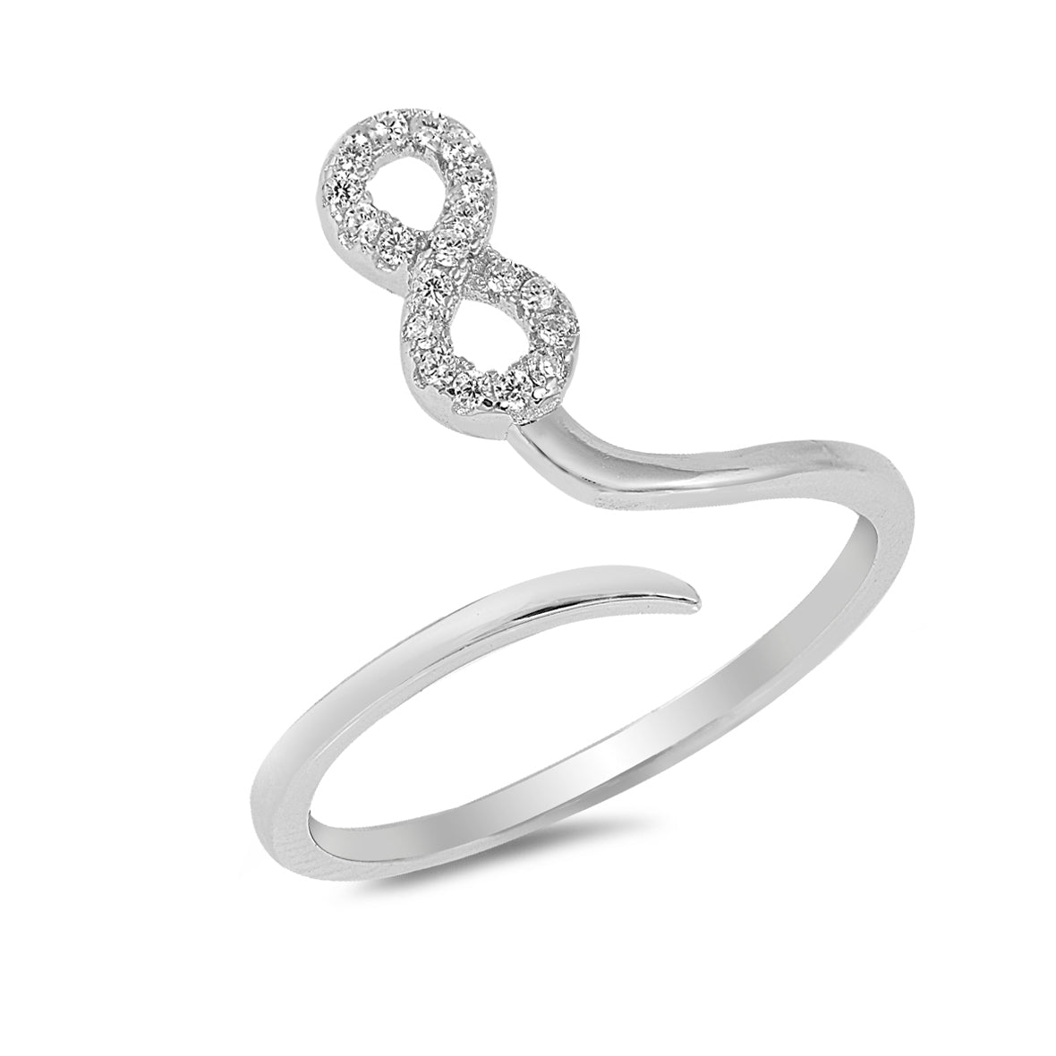 Silver Ring W/ CZ - Infinity