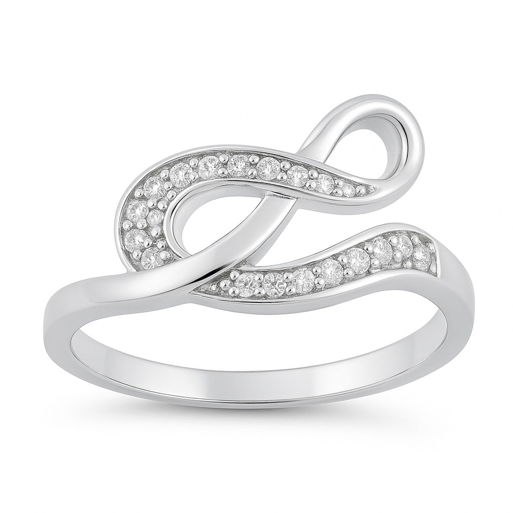 Silver Ring W/ CZ - Infinity