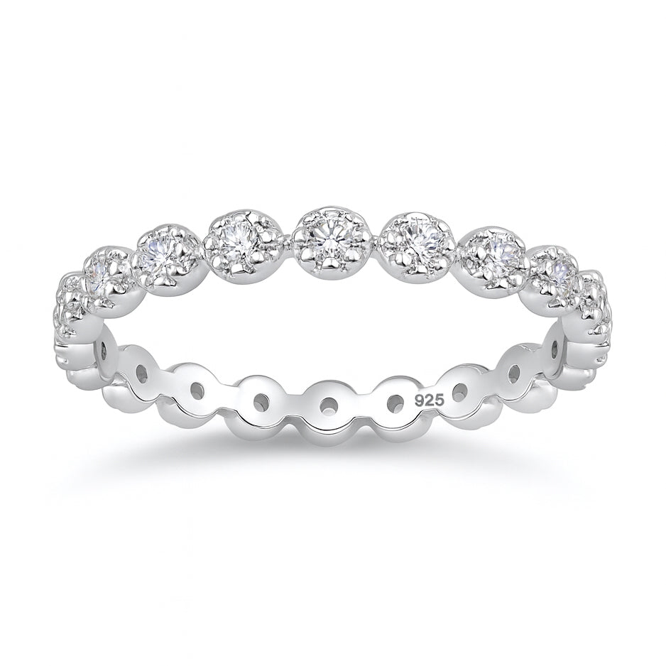 Silver CZ Ring - Flowers