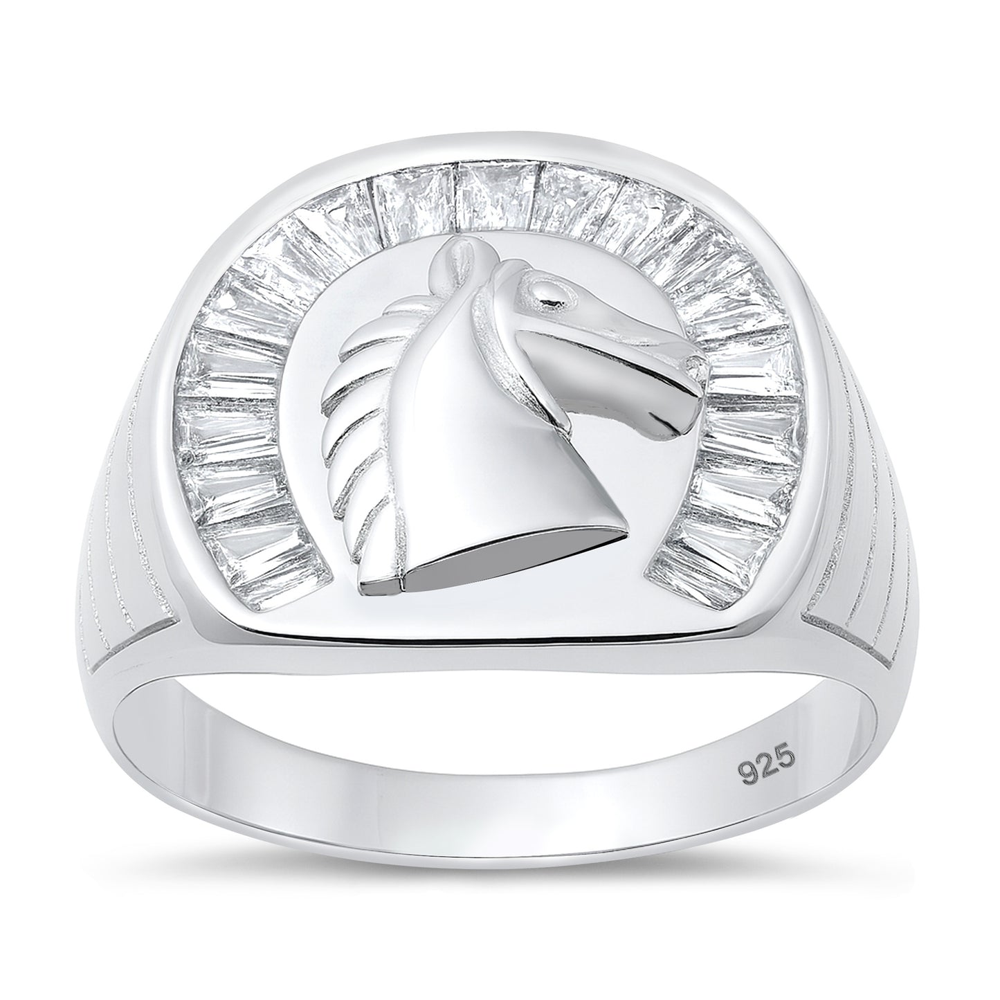 Silver CZ Ring - Horse